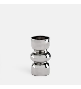 Vase en verre métallisé, hauteur 18,2 cm - La Redoute Interieurs - Chrome