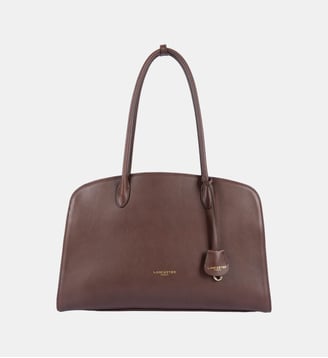Grand sac cabas épaule Mademoiselle Bonnie en cuir - Lancaster - Marron