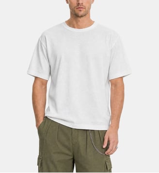 T-shirt uni gris chiné - The Kooples - Blanc
