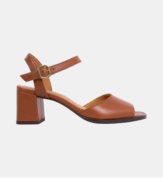 Sandales talon Anouk - Jules & Jenn - Cognac