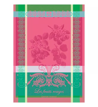 Torchon pur coton - Garnier Thiebaut - Framboise
