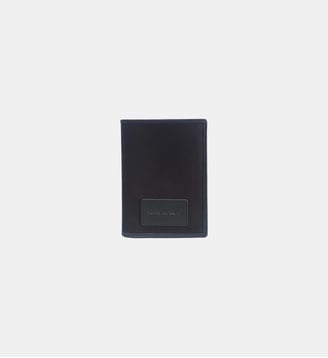 Portefeuille vertical en cuir et toile canvas Seattle - Serge Blanco - Noir