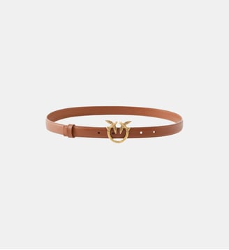 Fine ceinture love birds en cuir 2cm - Pinko - Doré