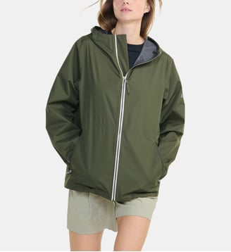 Blouson droit imperméable à capuche Rainpack 70 - Aigle - Kaki