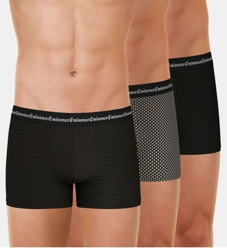 Boxers, lot de 3, BUSINESS PRINT - Eminence - Beige et noir