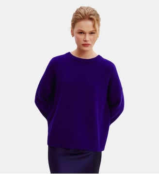 Pull col rond Léonie - Bompard - Ultraviolet et chocolat