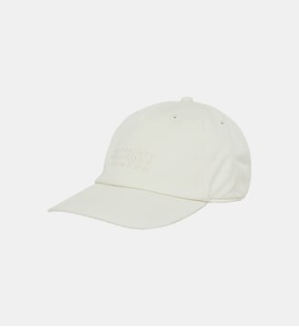 Casquette de baseball en gabardine à effet usé - MM6 Maison Margiela - Blanc cassé