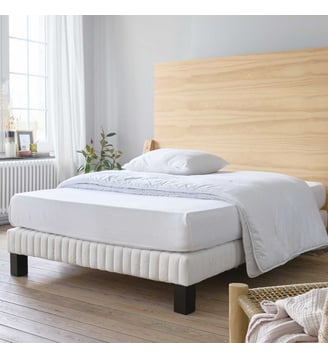 Protège-matelas molleton en coton 220gr/m², bonnet de 30cm, SÉRÉNITÉ - Essix - Blanc
