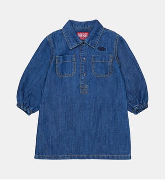 Robe en denim avec logo - Diesel Kids - Denim bleu