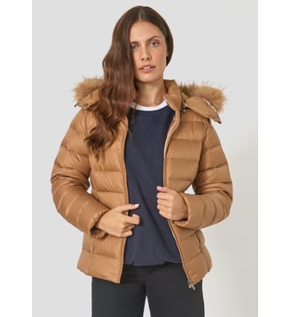 Doudoune cintrée à capuche Luxe grand froid matelassée déperlante
 - Jott - Caramel dust