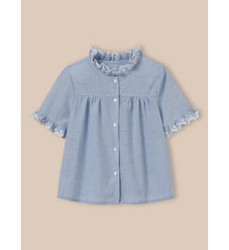 Chemise brodée - Cyrillus - Carreaux bleu