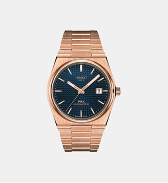 Montre automatique PRX Bleu T1374073304100 - Tissot - Doré rosé