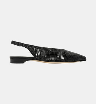 Como - Ballerines En Cuir Nappa Tressé Noir - Parallèle - Noir