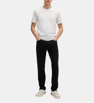 T-shirt droit en jersey de coton - BOSS - White