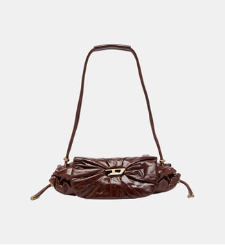 Scrunch-D-Petit sac à bandoulière en cuir froissé - Diesel - Marron