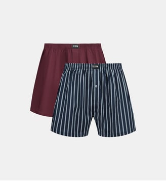 Lot de 2 Caleçons Coton Stretch - Dim - Bleu marine