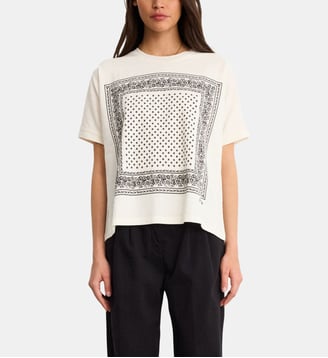 T-shirt imprimé en coton et modal - TAIYA - Pablo - Naturel