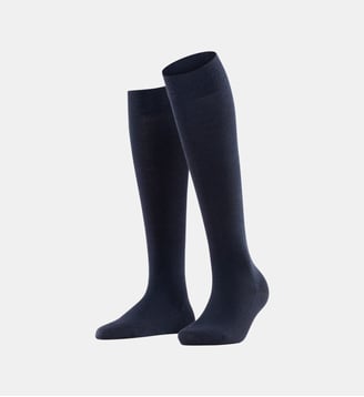 Mi-Bas Softmerino Laine Vierge - Falke - Bleu marine foncé