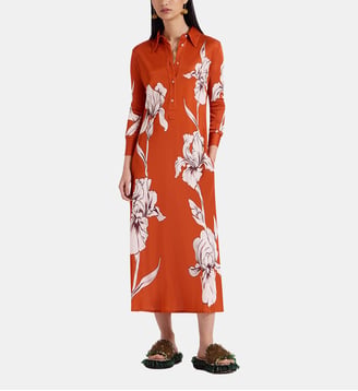 Robe Perry Street (Placéeeã‰) Iris Placée Dark Orang - La DoubleJ - Orange foncé
