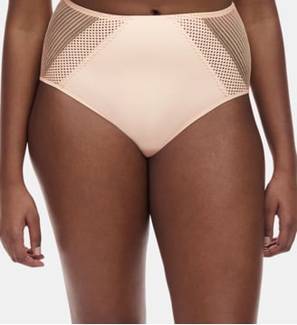 Culotte taille haute en dentelle - Chantelle Pulp - Beige doré