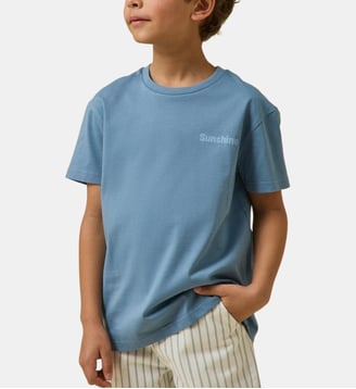 T-shirt sunshine  - Coton biologique - Cyrillus - Bleu