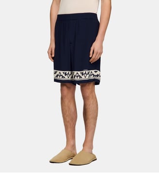 Short fluide motif contrasté - Sandro - Marine