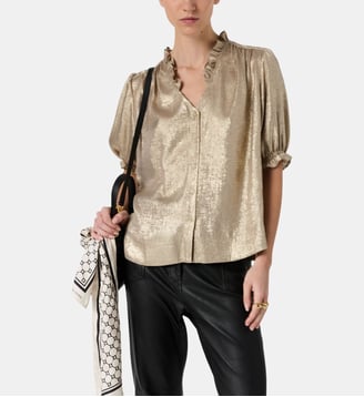 Chemise dorée à volants - CEVA - Gerard Darel - Or