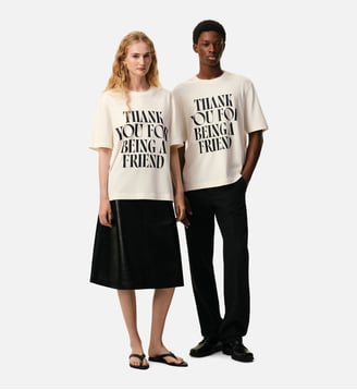 T-shirt Imprimé Signature unisexe en Coton - AMI Paris - Blanc crème