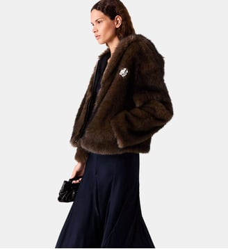 Blouson oversize en fausse fourrure - Maje - Marron