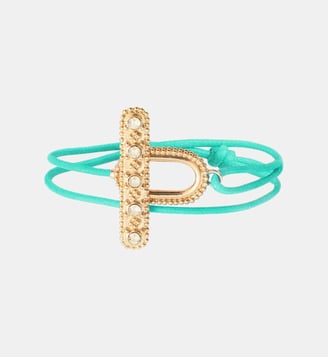 Bracelet cordon double Farah  - Prestige - Satellite - Vert