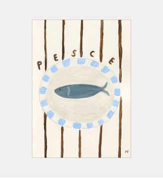 Poster   Pesce - The Poster Club x Isabelle Vandeplassche - Poster & Frame - Beige et brun