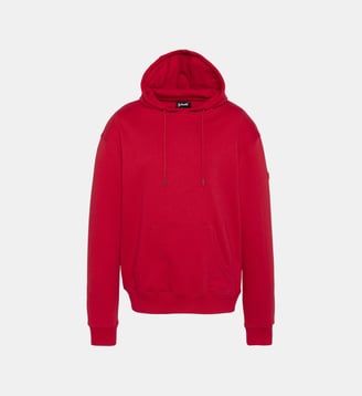 Sweatshirt uni à capuche - Schott - Rouge