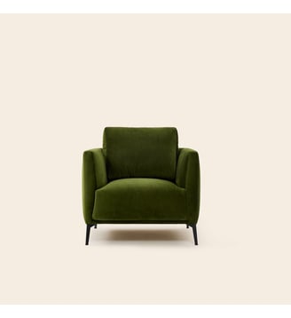 Fauteuil  Revêtement en velours - Madura - Velours vert olive