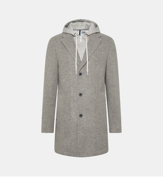 Manteau à capuche avec parement amovible slim Aspen - Digel - Taupe