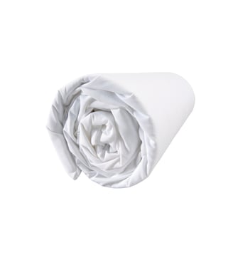 Drap housse en percale de coton, COMPLICITÉ GOURMANDE - Blanc Cerise - Blanc