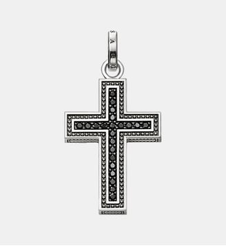 Pendentif croix avec pavé noir - Thomas Sabo - Argent