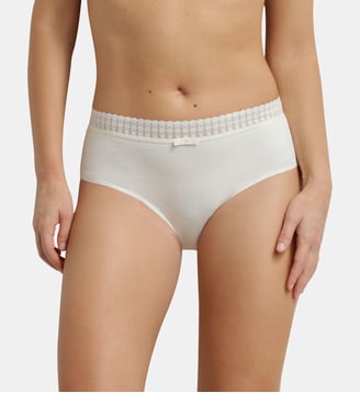 Culotte taille haute Daily Coton - Dim - Blanc cassé