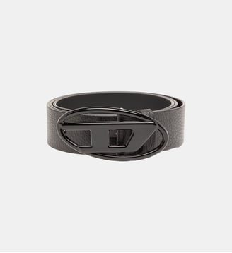 Ceinture 4 cm en cuir  avec boucle mate Diesel