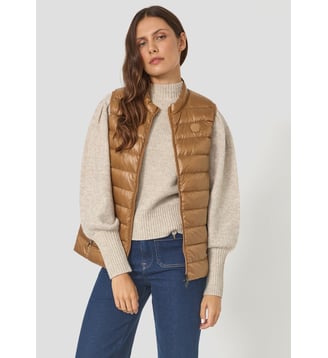 Doudoune sans manches Roxane shiny - Jott - Caramel dust