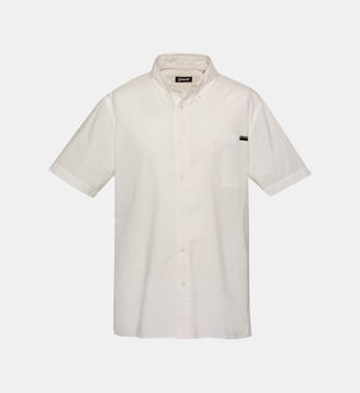 Chemise manches courtes avec poche planquée - Schott - Blanc