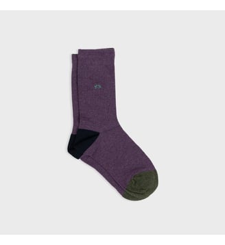 Chaussettes en coton peigné unies - Billybelt - Violet