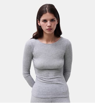 T-shirt manches longues - Chantelle - Gris chiné
