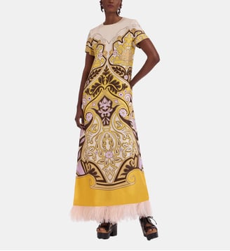 Robe Swing With Feathers Spells Placée Yellow - La DoubleJ - Jaune
