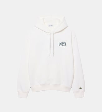 Sweatshirt à capuche marquages brodés - Lacoste - Blanc