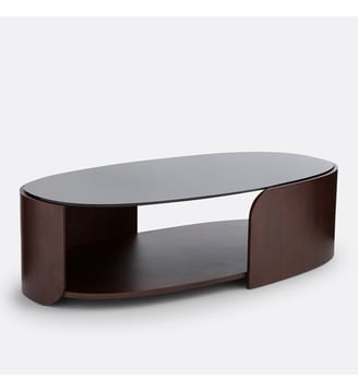Table basse plateau en verre trempé Spinella - La Redoute Interieurs - Noyer