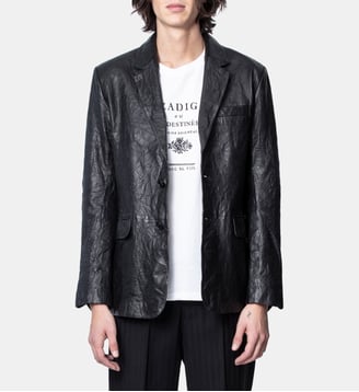 Blazer Valfried Cuir Froissé - Zadig&Voltaire - Noir