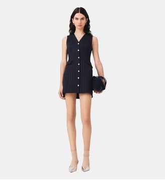 Robe tailleur lurex sans manches - Maje - Marine