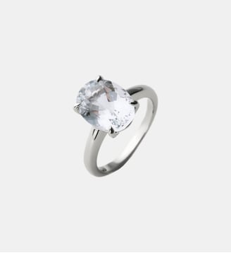 Bague solitaire en argent 925 avec topaze blanche - Aristocrazy - Argenté
