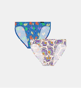 Lot de 2 mini-slips en polyamide et microfibre - Hom - Blanc