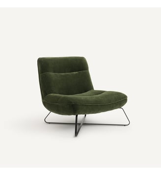 Fauteuil en velours - AM.PM - Vert olive